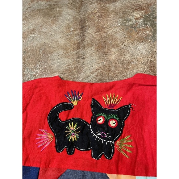 Vintage Quilted Handmade Patchwork South American Vest 80's Sz M/L * - Picture 8 of 8